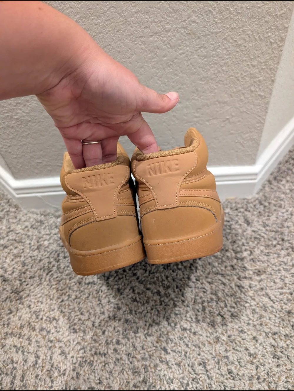 Nike Men's Wheat/Tan High-Top Sneakers